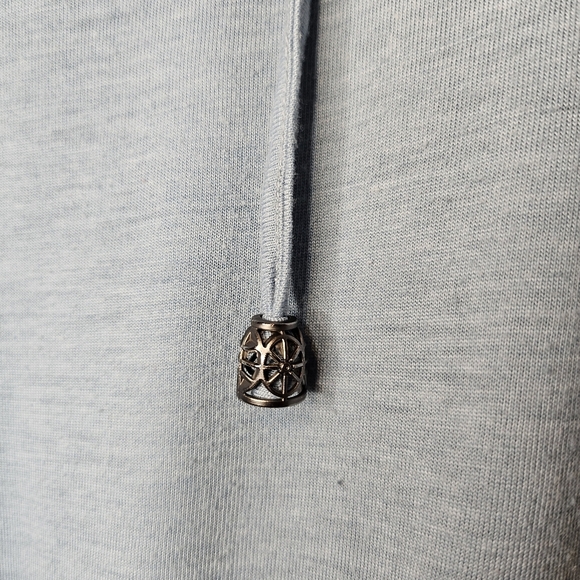 North River Womens Jersey V Neck Soft Blue Knit Lagenlook Flowy Top Size Medium - Picture 6 of 10